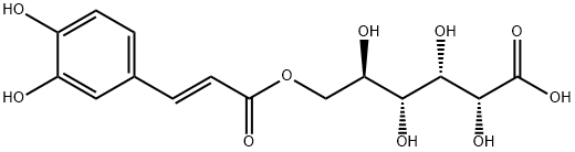 D-Gluconic acid, 6-[(2E)-3-(3,4-dihydroxyphenyl)-2-propenoate] 구조식 이미지