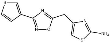 4-{[3-(thiophen-3-yl)-1,2,4-oxadiazol-5-yl]methyl}-1,3-thiazol-2-amine Structure