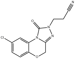 JRH-07202, 3-(8-Chloro-2,4-dihydro-1-oxo-1,2,4-triazolo(3,4-c)(1,4)-benzoxazin-2-yl)propionitrile, 97% 구조식 이미지