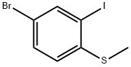 Benzene, 4-bromo-2-iodo-1-(methylthio)- Structure