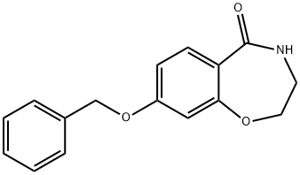 1,4-Benzoxazepin-5(2H)-one, 3,4-dihydro-8-(phenylmethoxy)- 구조식 이미지