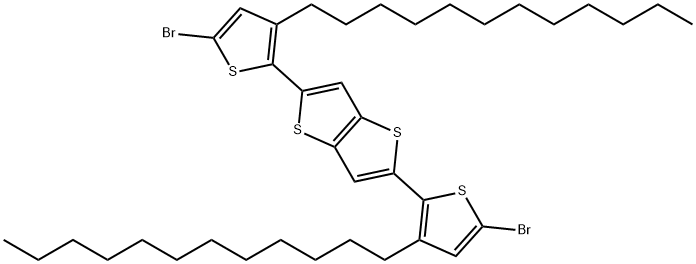 Thieno[3,2-b]thiophene, 2,5-bis(5-bromo-3-dodecyl-2-thienyl)- Structure