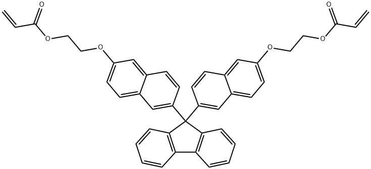 9,9-bis[2-(acryloyloxyethoxy)naphthalene-6-yl]fluorene 구조식 이미지