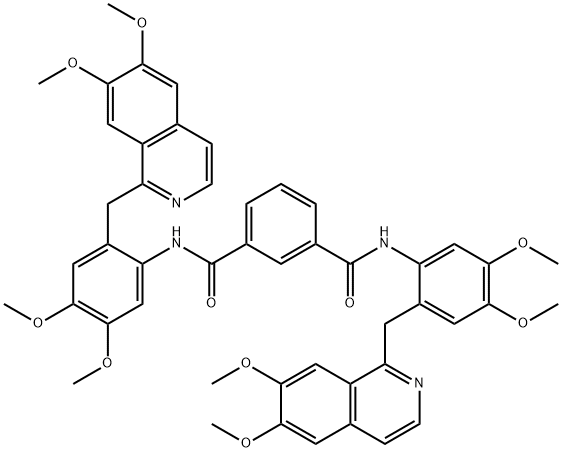 1-N,3-N-bis[2-[(6,7-dimethoxyisoquinolin-1-yl)methyl]-4,5-dimethoxyphenyl]benzene-1,3-dicarboxamide 구조식 이미지