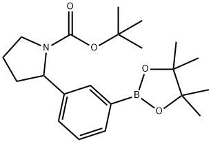 1-Pyrrolidinecarboxylic acid, 2-[3-(4,4,5,5-tetramethyl-1,3,2-dioxaborolan-2-yl)phenyl]-, 1,1-dimethylethyl ester Structure