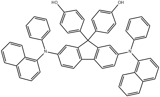 Phenol, 4,4'-[2,7-bis(1-naphthalenylphenylamino)-9H-fluoren-9-ylidene]bis- Structure