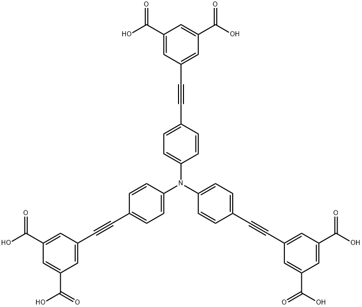 1,3-Benzenedicarboxylic acid, 5,5',5''-[nitrilotris(4,1-phenylene-2,1-ethynediyl)]tris- 구조식 이미지