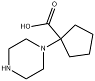 1-(Piperazin-1-yl)cyclopentane-1-carboxylic Acid 구조식 이미지