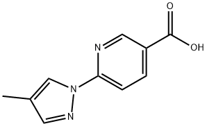 3-Pyridinecarboxylic acid, 6-(4-methyl-1H-pyrazol-1-yl)- 구조식 이미지