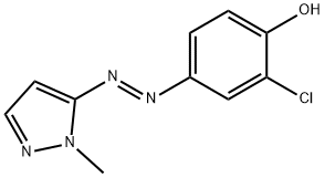 Phenol, 2-chloro-4-[(1E)-2-(1-methyl-1H-pyrazol-5-yl)diazenyl]- Structure