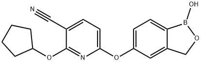 2-(Cyclopentyloxy)-6-[(1,3-dihydro-1-hydroxy-2,1-benzoxaborol-5-yl)oxy]-3-pyridinecarbonitrile Structure