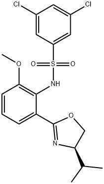 Benzenesulfonamide, 3,5-dichloro-N-[2-[(4R)-4,5-dihydro-4-(1-methylethyl)-2-oxazolyl]-6-methoxyphenyl]- Structure