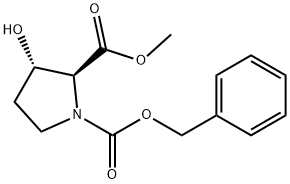 1,2-Pyrrolidinedicarboxylic acid, 3-hydroxy-, 2-methyl 1-(phenylmethyl) ester, (2S,3S)- Structure