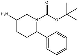 1-Piperidinecarboxylic acid, 5-amino-2-phenyl-, 1,1-dimethylethyl ester Structure