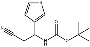 Carbamic acid, N-[2-cyano-1-(3-thienyl)ethyl]-, 1,1-dimethylethyl ester Structure