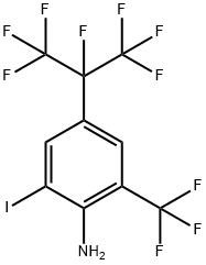 Benzenamine, 2-iodo-4-[1,2,2,2-tetrafluoro-1-(trifluoromethyl)ethyl]-6-(trifluoromethyl)- Structure