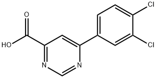 4-Pyrimidinecarboxylic acid, 6-(3,4-dichlorophenyl)- Structure