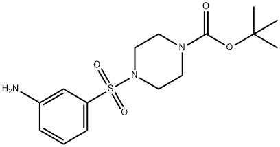 1-Piperazinecarboxylic acid, 4-[(3-aminophenyl)sulfonyl]-, 1,1-dimethylethyl ester Structure