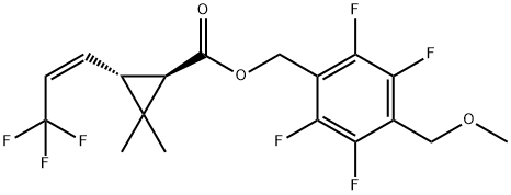 2,3,5,6-tetrafluoro-4-methoxymethylbenzyl-1R, trans-(Z)-3-(3,3,3-trifluoro-1-propenyl)-2,2-dimethylcyclopropane carboxylate Structure