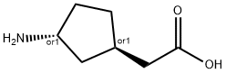 Cyclopentaneacetic acid, 3-amino-, (1R,3R)-rel- Structure