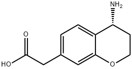 2H-1-Benzopyran-7-acetic acid, 4-amino-3,4-dihydro-, (4R)- Structure