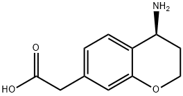 2H-1-Benzopyran-7-acetic acid, 4-amino-3,4-dihydro-, (4S)- Structure