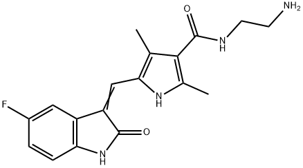 1H-Pyrrole-3-carboxamide, N-(2-aminoethyl)-5-[(5-fluoro-1,2-dihydro-2-oxo-3H-indol-3-ylidene)methyl]-2,4-dimethyl- Structure