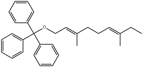 (E,E)-1,1'',1''''-[[(3,7-Dimethyl-2,6-nonadienyl)oxy]methylidyne]tris-benzene Structure