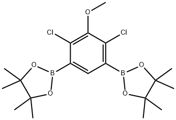 2,2-(4,6-Dichloro-5-Methoxy-1,3-Phenylene)Bis(4,4,5,5-Tetramethyl-1,3,2-Dioxaborolane)(WXC02280) 구조식 이미지