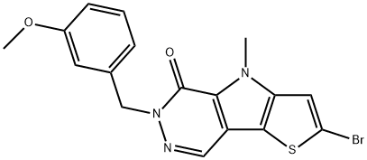 2-Bromo-4,6-dihydro-6-[(3-methoxyphenyl)methyl]-4-methyl-5H-thieno[2′,3′:4,5]pyrrolo[2,3-d]pyridazin-5-one 구조식 이미지