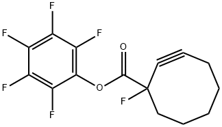 2-Cyclooctyne-1-carboxylic acid, 1-fluoro-, 2,3,4,5,6-pentafluorophenyl ester Structure