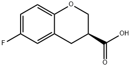 (3S)-6-Fluoro-3,4-dihydro-2H-1-benzopyran-3-carboxylic acid 구조식 이미지