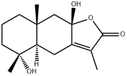 4,8-Dihydroxyeudesm-7(11)-en-12,8-olide 구조식 이미지