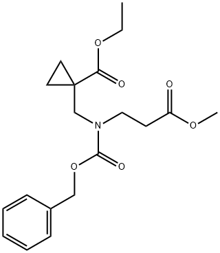 Cyclopropanecarboxylic acid, 1-[[(3-methoxy-3-oxopropyl)[(phenylmethoxy)carbonyl]amino]methyl]-, ethyl ester Structure