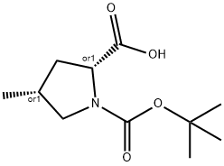 (2R,4R)-1-Boc-4-Methyl-pyrrolidine-2-carboxylicacid Structure