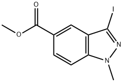Methyl 3-iodo-1-methyl-1H-indazole-5-carboxylate 구조식 이미지