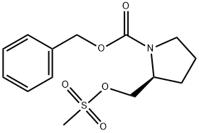 1-Pyrrolidinecarboxylic acid, 2-[[(methylsulfonyl)oxy]methyl]-, phenylmethyl ester, (2S)- 구조식 이미지