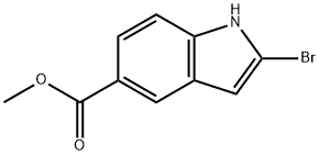 1H-Indole-5-carboxylic acid, 2-bromo-, methyl ester 구조식 이미지