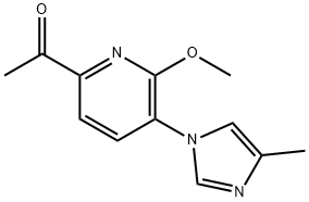 Ethanone, 1-[6-methoxy-5-(4-methyl-1H-imidazol-1-yl)-2-pyridinyl]- Structure