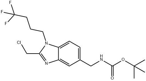 Carbamic acid, N-[[2-(chloromethyl)-1-(4,4,4-trifluorobutyl)-1H-benzimidazol-5-yl]methyl]-, 1,1-dimethylethyl ester Structure