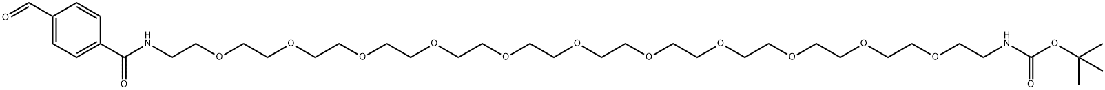 tert-Butyl 1-(4-Formylphenyl)-1-oxo-5,8,11,14,17,20,23,26,29,32,35-undecaoxa-2-azaheptatriacontan-37-ylcarbamate Structure