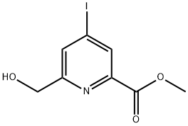 2-Pyridinecarboxylic acid, 6-(hydroxymethyl)-4-iodo-, methyl ester Structure