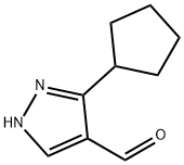 1H-Pyrazole-4-carboxaldehyde, 3-cyclopentyl- Structure