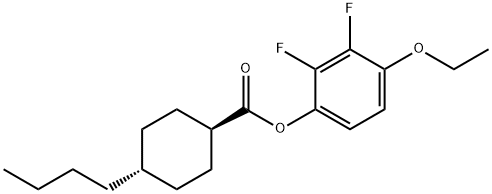 Cyclohexanecarboxylic acid, 4-butyl-, 4-ethoxy-2,3-difluorophenyl ester, trans- 구조식 이미지