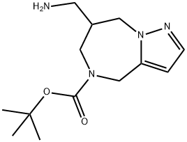 7-Aminomethyl-7,8-Dihydro-4H,6H-1,5,8A-Triaza-Azulene-5-Carboxylic Acid Tert-Butyl Ester(WX140193) Structure
