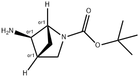 2-Azabicyclo[2.1.1]hexane-2-carboxylic acid, 5-amino-, 1,1-dimethylethyl ester, (1R,4R,5R)-rel- Structure