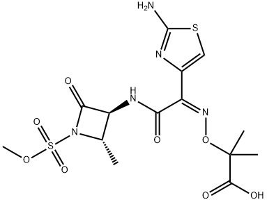 (Z)-2-[[[(2-Amino-4-thiazolyl)[[(2S,3S)-2-methyl-4-oxo-1-sulfo-3-azetidinyl] carbamoyl]methylene]amino]oxy]-2-methylpropionic acid methyl ester Structure