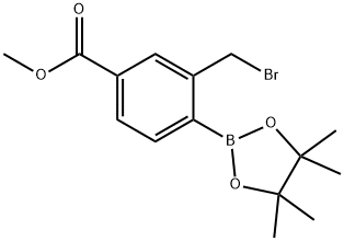 Benzoic acid, 3-(bromomethyl)-4-(4,4,5,5-tetramethyl-1,3,2-dioxaborolan-2-yl)-, methyl ester 구조식 이미지