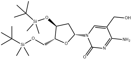 Cytidine, 2'-deoxy-3',5'-bis-O-[(1,1-dimethylethyl)dimethylsilyl]-5-(hydroxymethyl)- Structure