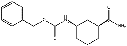 Carbamic acid, N-[(1S,3R)-3-(aminocarbonyl)cyclohexyl]-, phenylmethyl ester Structure